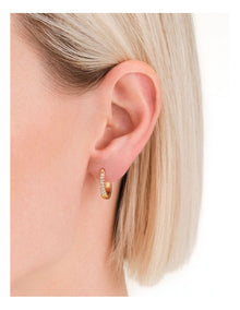 Crystal Huggies in Gold-Tone