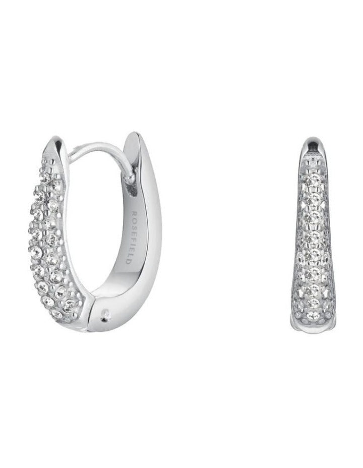 Crystal Huggies in Silver-Tone