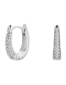 Crystal Huggies in Silver-Tone