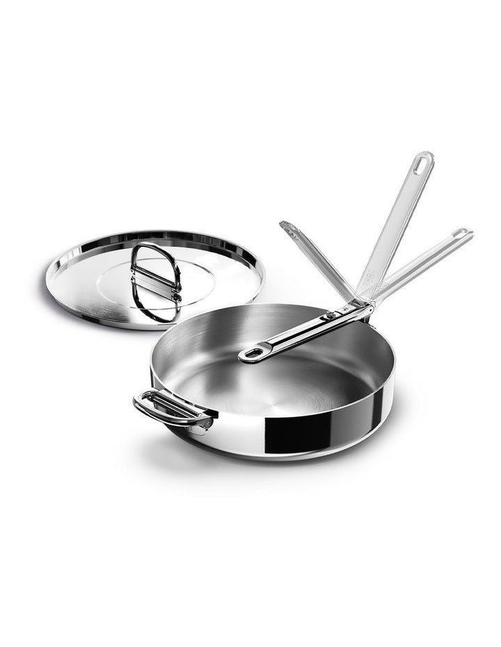 Space Stainless Steel Saute pan with Lid 28cm in Silver