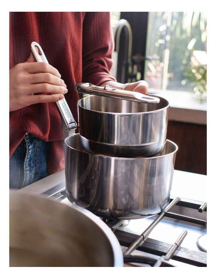 Space Stainless Steel Cookware Set 6 Piece in Silver