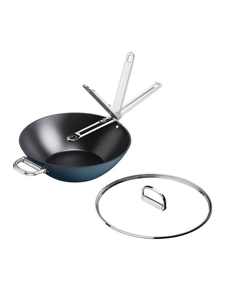 Space Non Stick wok With Lid 32cm/12.5inch in Blue