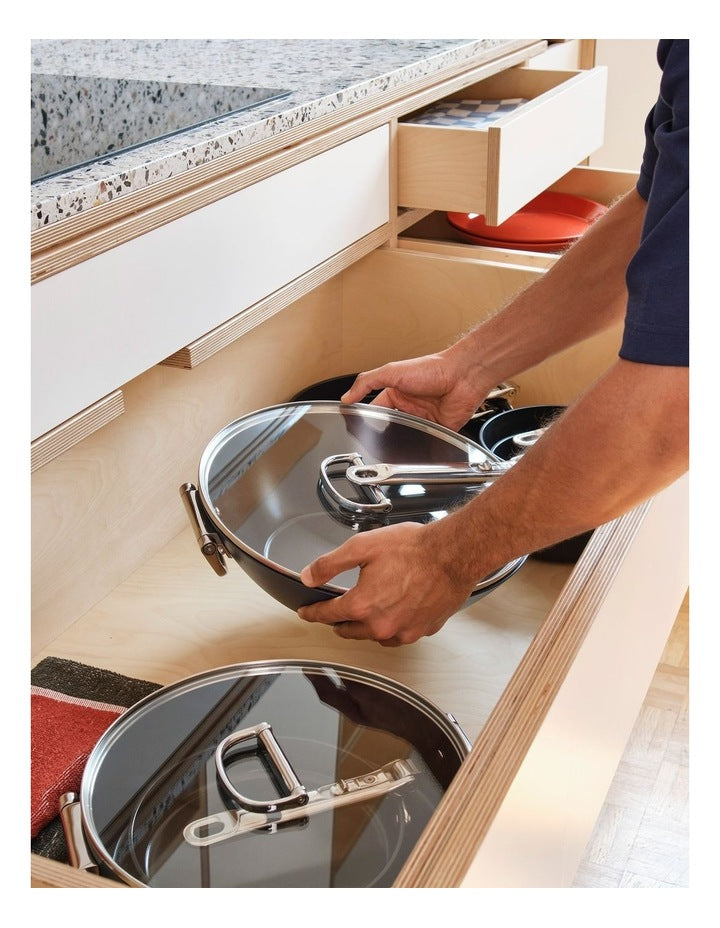 Space Non Stick wok With Lid 32cm/12.5inch in Blue