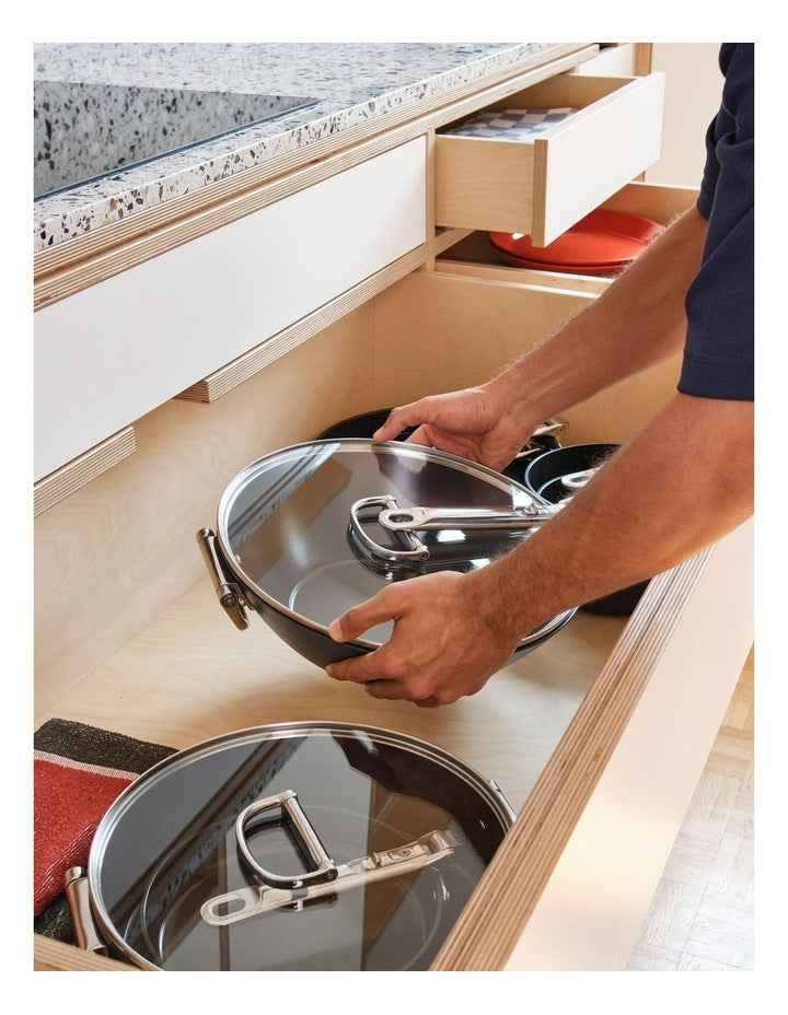 Space Non Stick wok With Lid 32cm/12.5inch in Blue