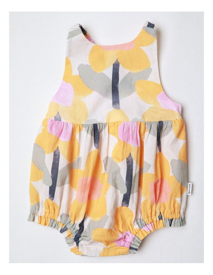 Polly Paper Touch Woven Romper in Yellow