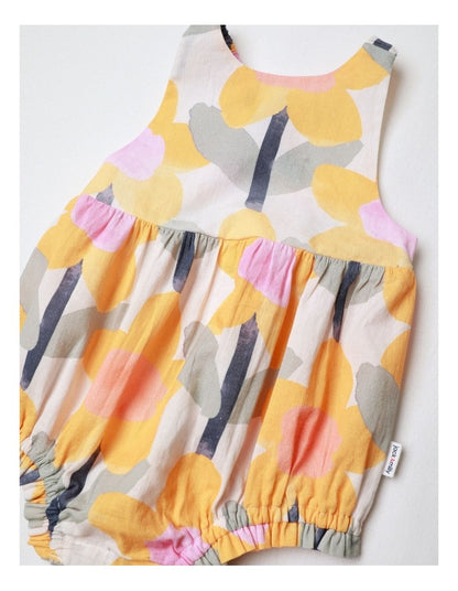 Polly Paper Touch Woven Romper in Yellow