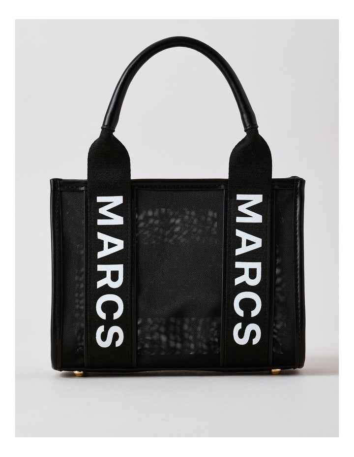 Barbados Mini Tote Bag in Black Mesh