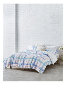 Super Soft Microfibre Quilt Cover Set in Purple Check