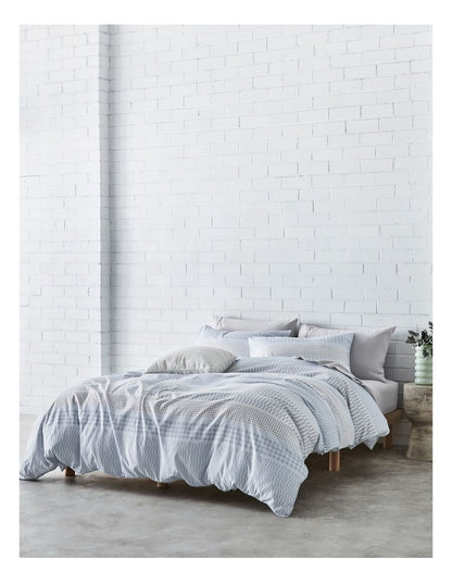 Super Soft Microfibre Quilt Cover Set in Grey Geo