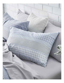 Super Soft Microfibre Quilt Cover Set in Grey Geo