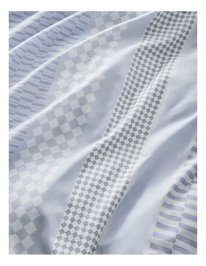 Super Soft Microfibre Quilt Cover Set in Grey Geo