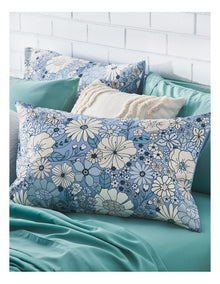 Super Soft Microfibre Quilt Cover Set in Blue Floral