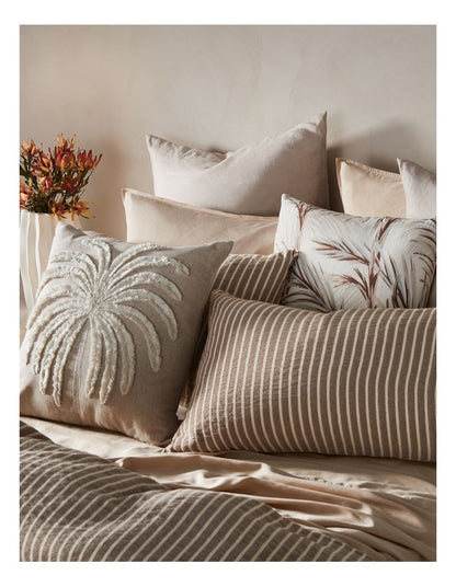 Hinterland Cotton Linen Quilt Cover Set in Chocolate