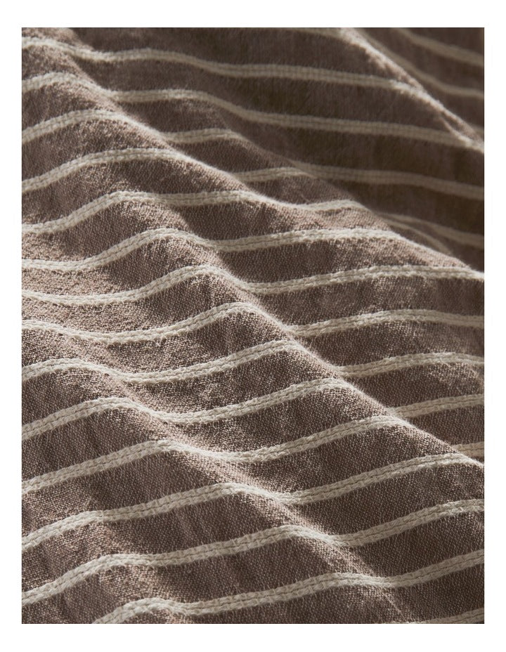 Hinterland Cotton Linen Quilt Cover Set in Chocolate