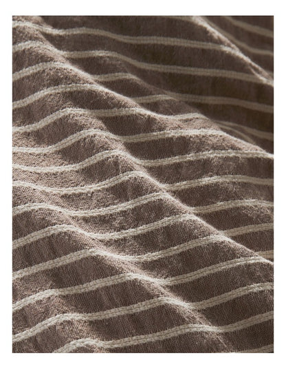 Hinterland Cotton Linen Quilt Cover Set in Chocolate