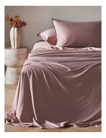 Palm Cove Washed Bamboo Cotton Sheet Set in Dusky Lavender