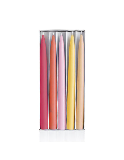 5 Chandelles Summer Set 25cm Taper Candles Multi Pack