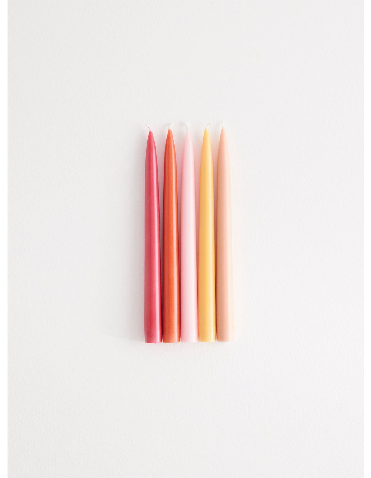 5 Chandelles Summer Set 25cm Taper Candles Multi Pack