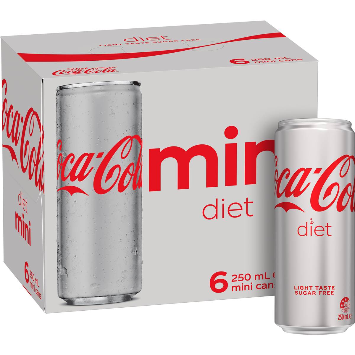 Coca-Cola Diet Soft Drink Mini Cans 250ml X 6 Pack