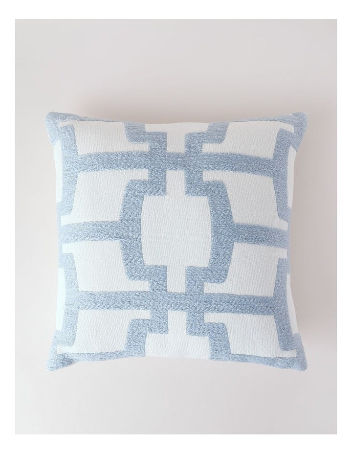 Trellis Textured Cushion 50x50 in Blue