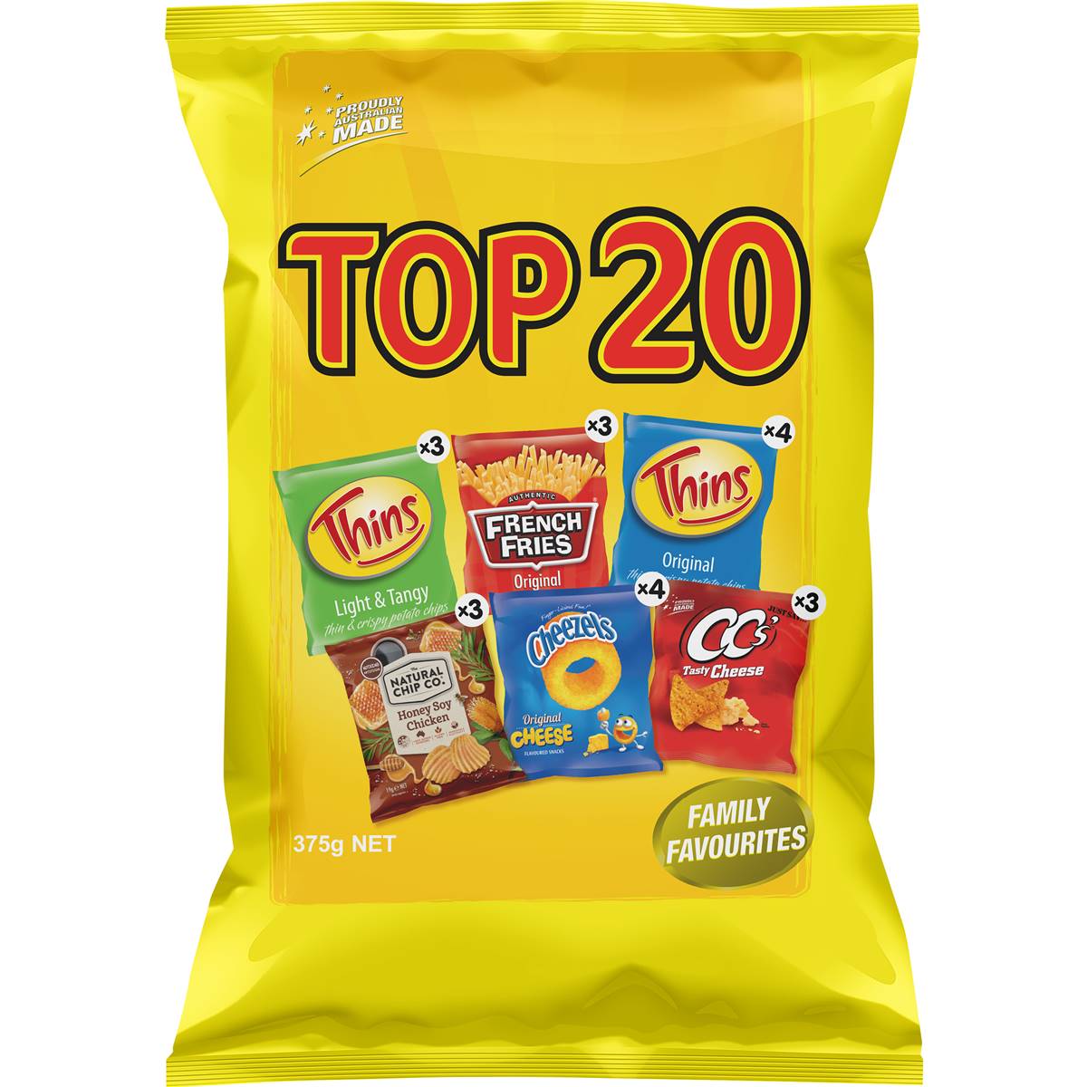 Thins Top 20 Variety Chips Multipack Lunch Box Snacks 20 pack