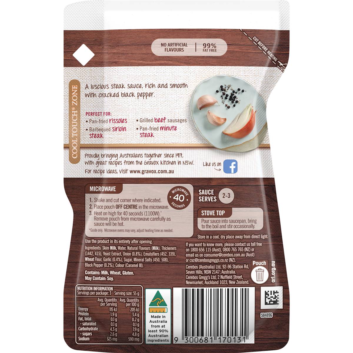 Gravox Pepper Steak Sauce Liquid Pouch 165g