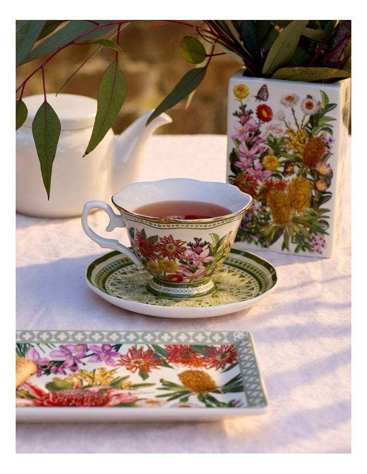 Botanical Blooms Tea Cup & Saucer in Multi
