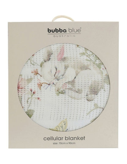 Sleeping Bunny Cellular Blanket in White