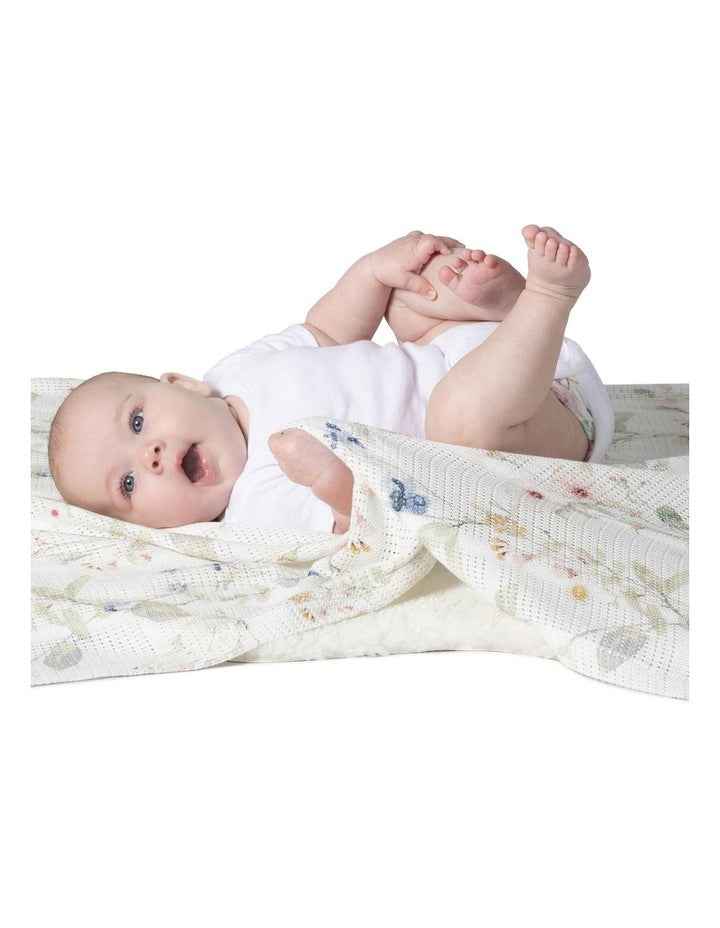 Sleeping Bunny Cellular Blanket in White