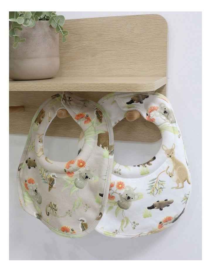 Aussie Animals Dribble Bibs 2 Pack in Multi
