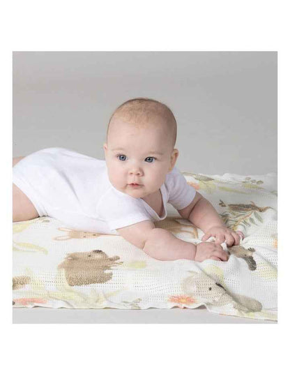 Aussie Animals Cellular Blanket in Multi