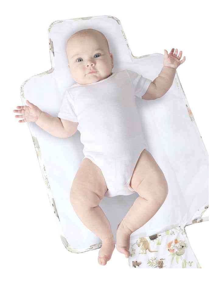 Aussie Animals Travel Change Mat in White