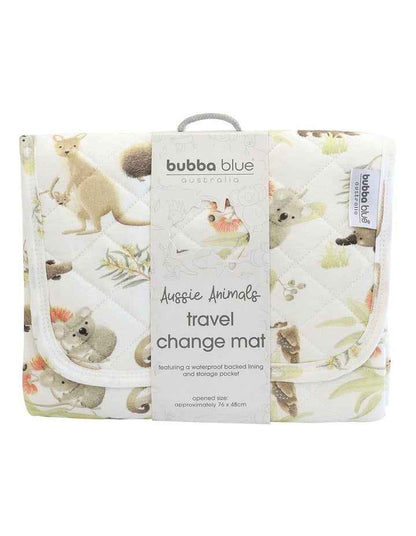 Aussie Animals Travel Change Mat in White
