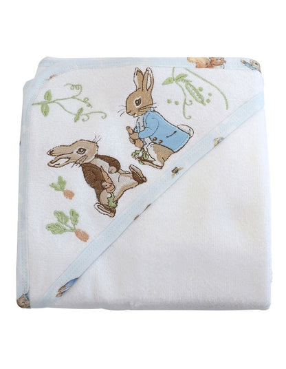 Benjamin Bunny Hooded Towel in White