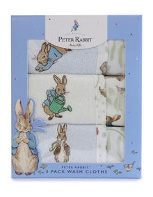 Benjamin Bunny Wash Cloths 3 Pack in Blue
