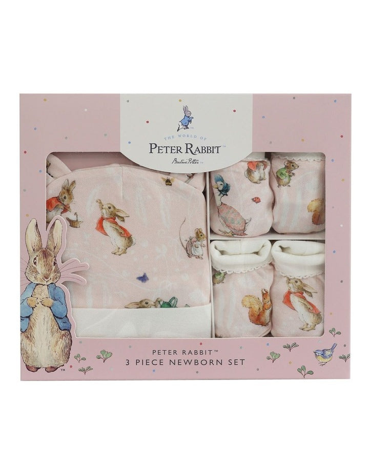 Flopsy Mopsy and Cottontail Newborn Set 3Pieces in Pink