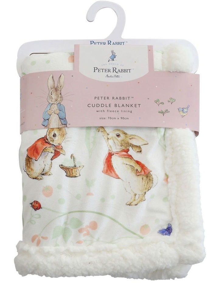 Flopsy Mopsy & Cottontail Cuddle Blanket in Pink