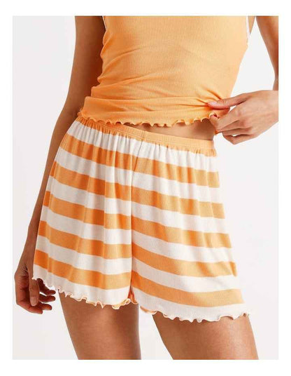 Lola Rib Short in Peach Stripe