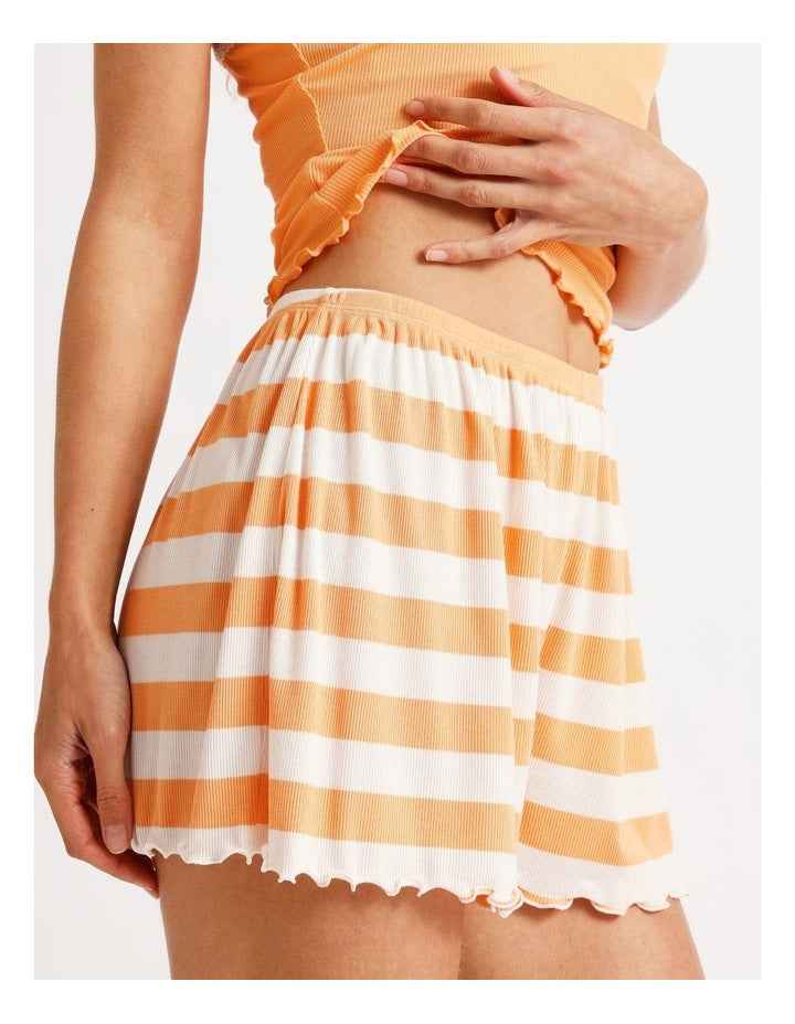 Lola Rib Short in Peach Stripe