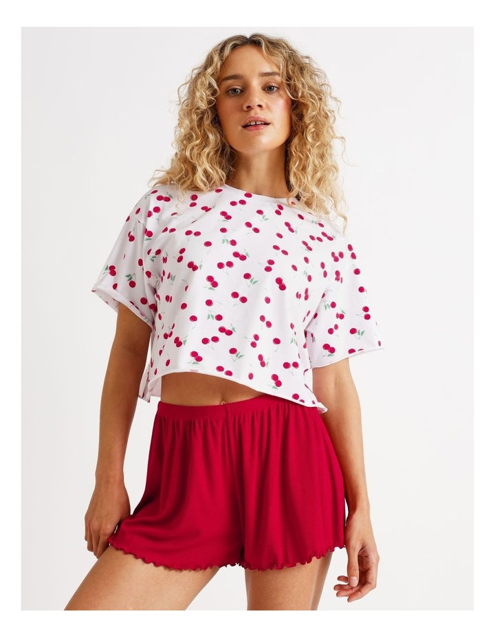Lola Rib Short in Chilli Red