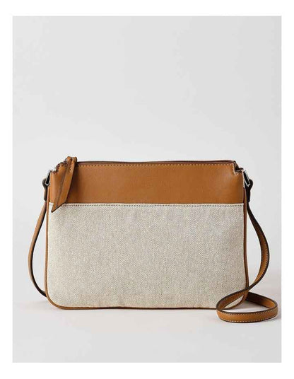 Bella Crossbody Bag in Tan Canvas
