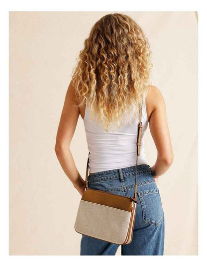 Bella Crossbody Bag in Tan Canvas