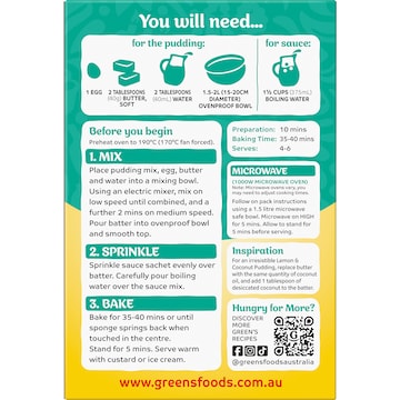 Green's Pudding Lemon Sponge 260g