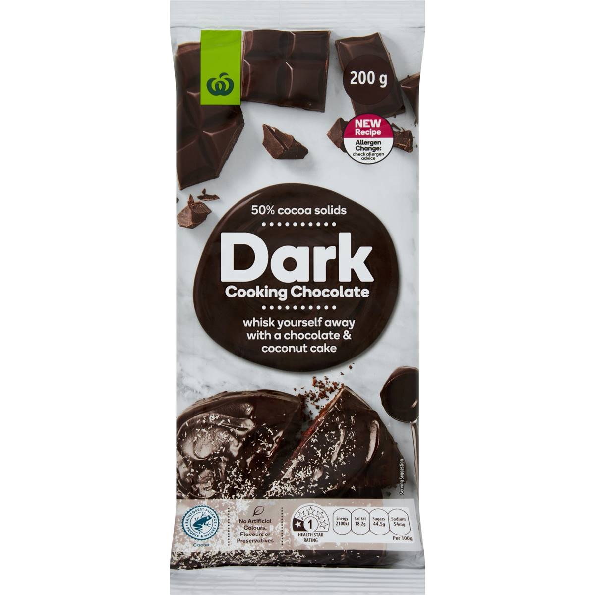 Woolworths Cooking Chocolate Dark 200g