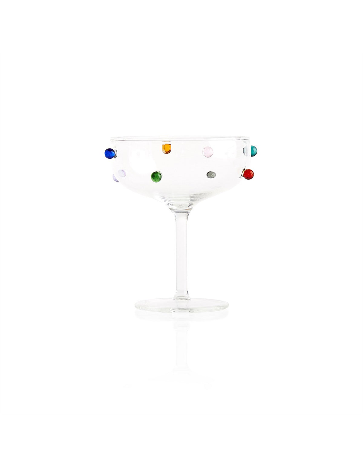 Pomponette 175ml Champagne Coupes Set of 2 Clear Multi