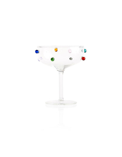 Pomponette 175ml Champagne Coupes Set of 2 Clear Multi