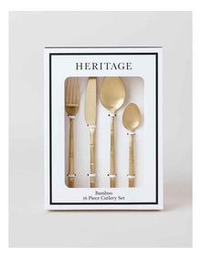 Bamboo 16pc Cutlery Set in Gold
