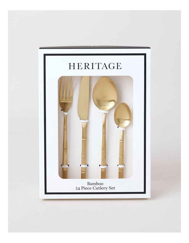 Bamboo 24pc Cutlery Set in Gold