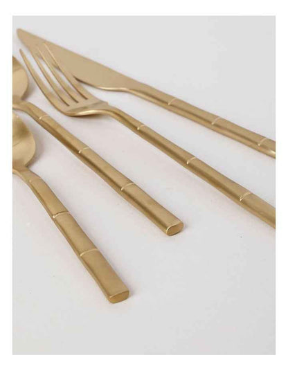 Bamboo 24pc Cutlery Set in Gold