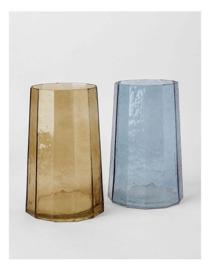Palmer Hammered Glass Vase 25cm in Brown